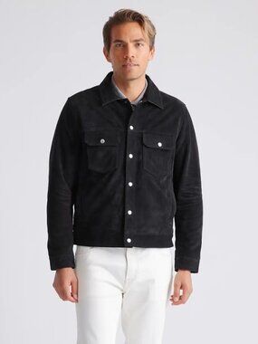 New Quince Italian Suede Trucker Jacket